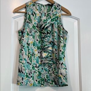 ⚫️ The Limited Green and Blue Patterned Sleeveless Top Size Medium